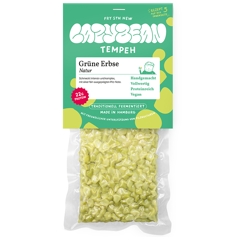 Grüne Erbsen Tempeh Natur