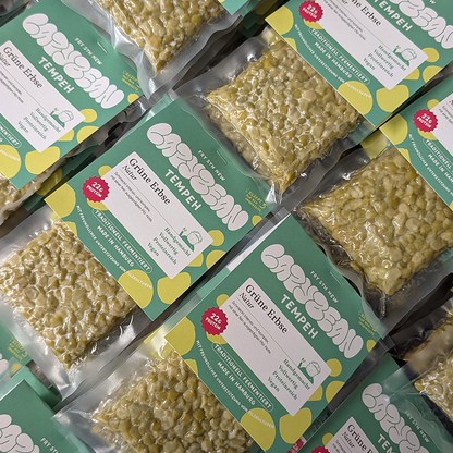 Grüne Erbsen Tempeh Natur