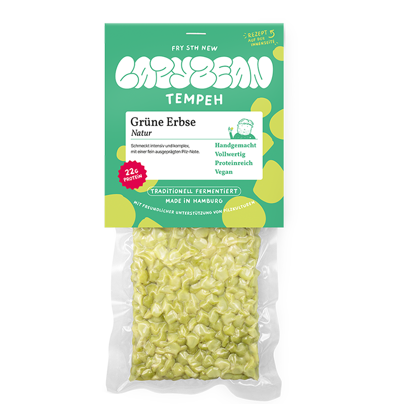 Grüne Erbsen Tempeh Natur