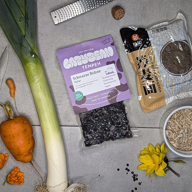 Schwarze Bohnen Tempeh Natur
