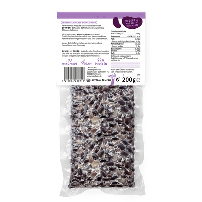 Schwarze Bohnen Tempeh Natur