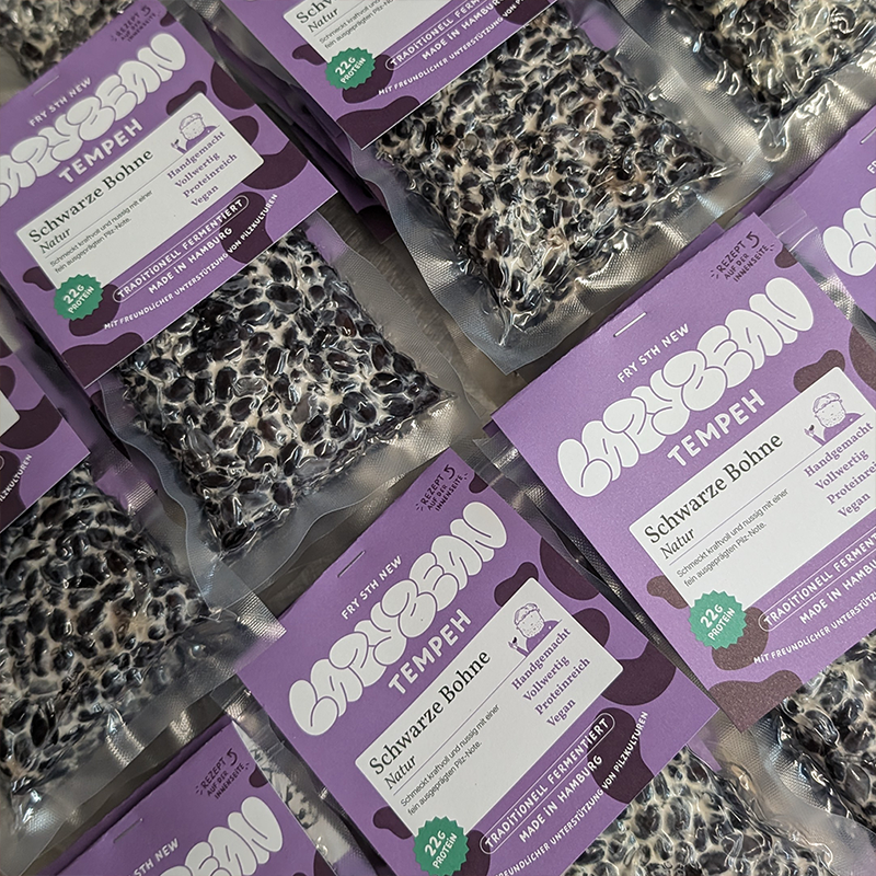 Schwarze Bohnen Tempeh Natur