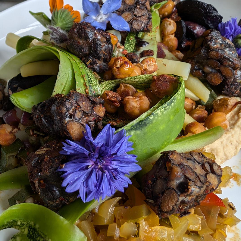 Schwarze Bohnen Tempeh Natur