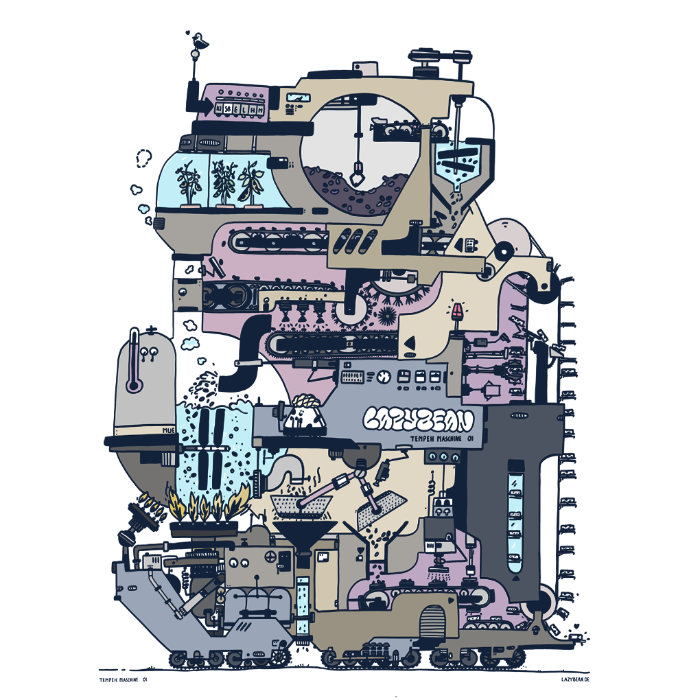 Tempeh Maschine zum Ausmalen