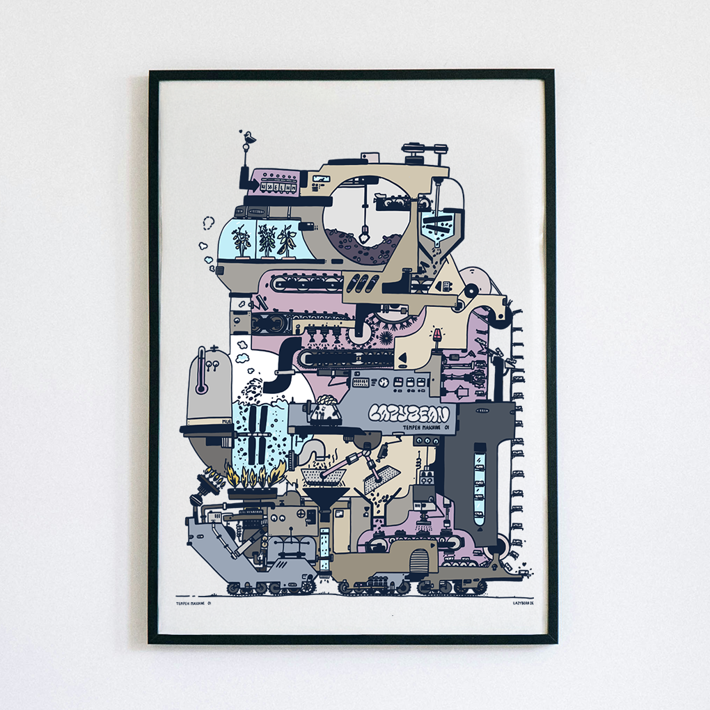 Tempeh Maschine zum Ausmalen