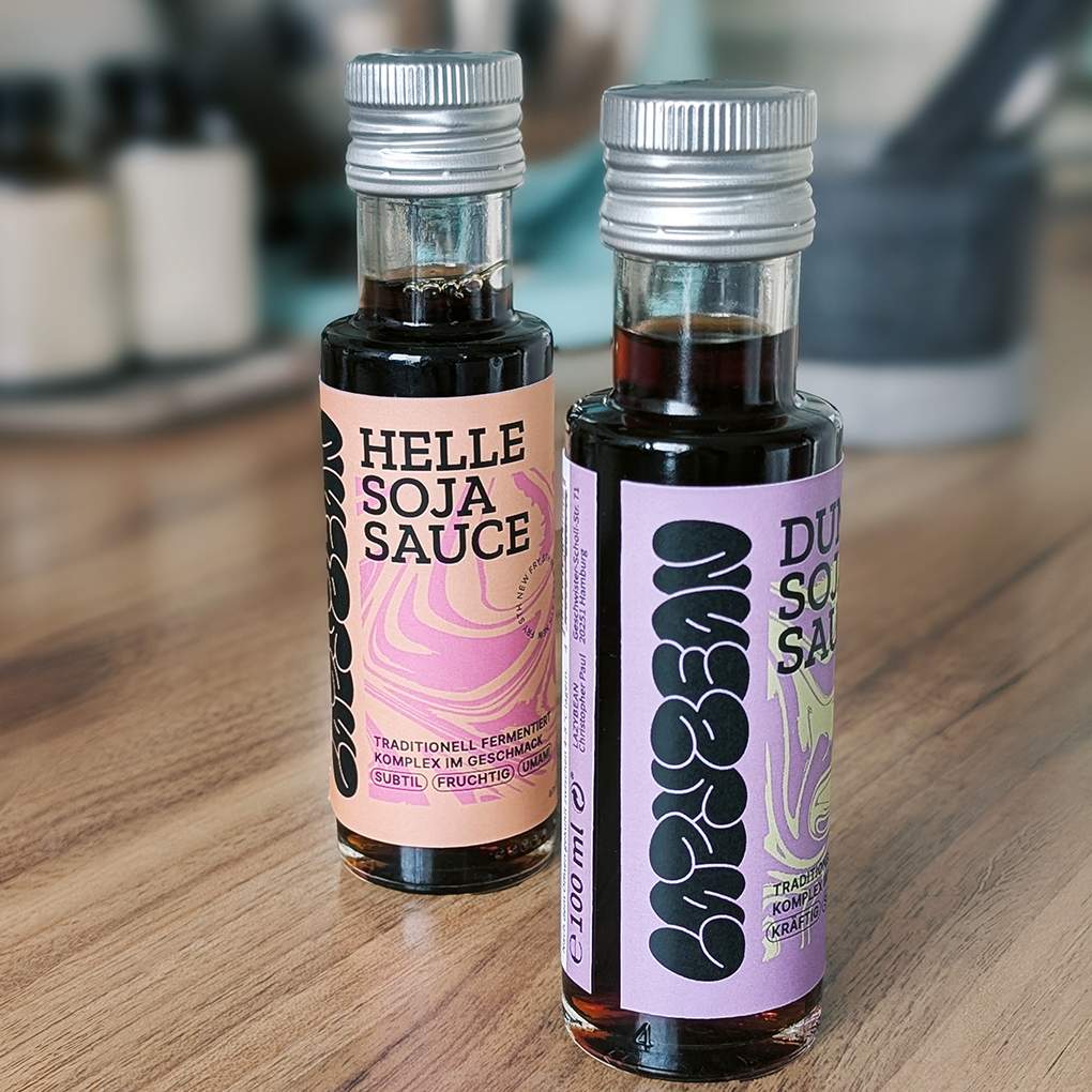 Lazybean Sojasauce hell und dunkel 100ml Duo — unpasteurisiert, ohne Zusatzstoffe